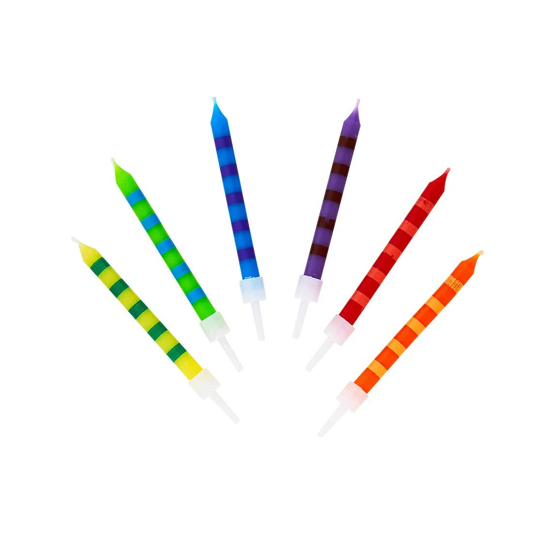 Striped Multicolor Birthday Candles - Image 4